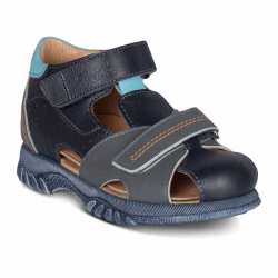 TW-246 (цв.3-синий/серый) Туфли летние (Два ремня на велкро)