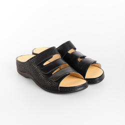 DTD-002 (цв.3-черный) Туфли летние открытые (3 ремня на велкро)