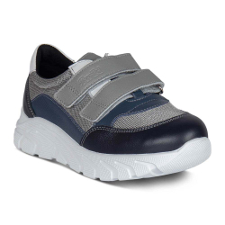 TW-439 (цв.14-серый/синий) Полуботинки (Два ремня на велкро)